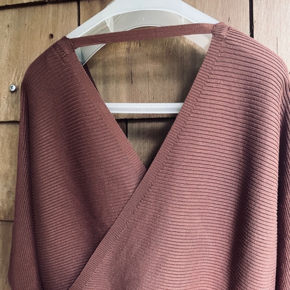 Rosie Harlow Juniors' Surplice-Neck Dolman-Sleeve Dress - Cappuccino Size L - Picture 9 of 9